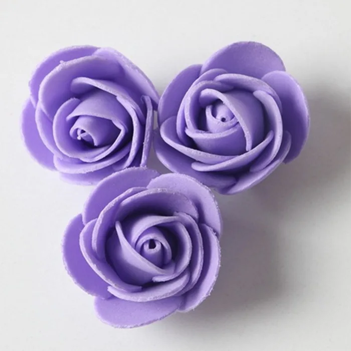 50 шт. 25 мм пена роза Искусственные цветы «сделай сам» помпон венок декоративный цветок невесты поддельные цветы для дома Свадебное Оформление автомобиля - Цвет: Purple