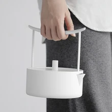 Мини электрический чайник бытовой офисный электрический чайный комплект 220 В белая плоская Нижняя стильная электрическая печь бойлер для воды 700 мл