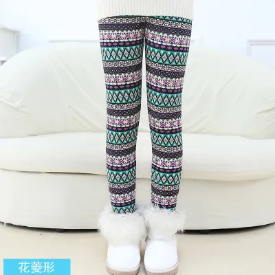 Г. Новые осенне-зимние леггинсы для девочек корейские модные утепленные бархатные штаны с принтом для девочек От 2 до 6 лет Детские штаны - Цвет: HLX