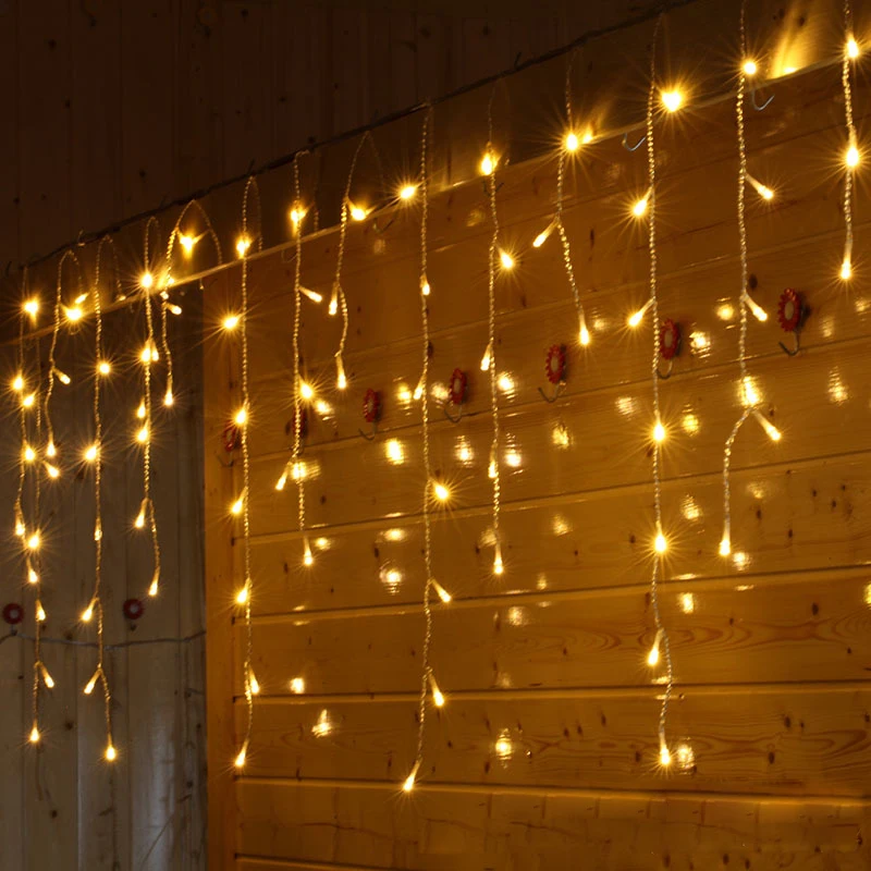 

8M 192 bulbs Fairy LED Christmas Lights Outdoor Curtain Lights String New Year Holiday Party Wedding Home Decorative Lights