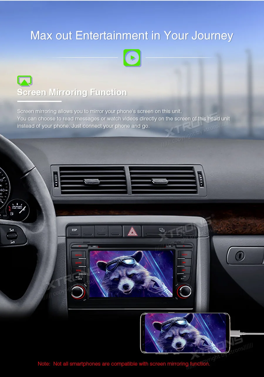 Perfect XTRONS Radio 2 din Android 9.0 Octa Core Car DVD Player GPS DAB+OBD2 for Audi A4 S4 RS4 2002-2005 2006 2007 2008 for SEAT Exeo 12