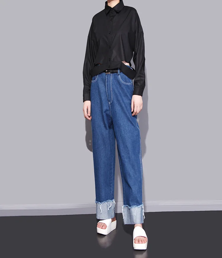 long cuff jeans