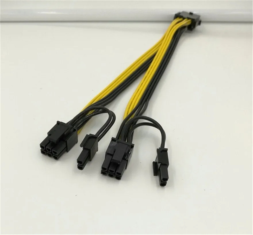 Perfect GPU 6 pin / 8pin 8 pin Female to dual PCI-E PCI Express 8pin ( 6+2 pin ) Male power cable wire For graphics card BTC Miner 20cm 13