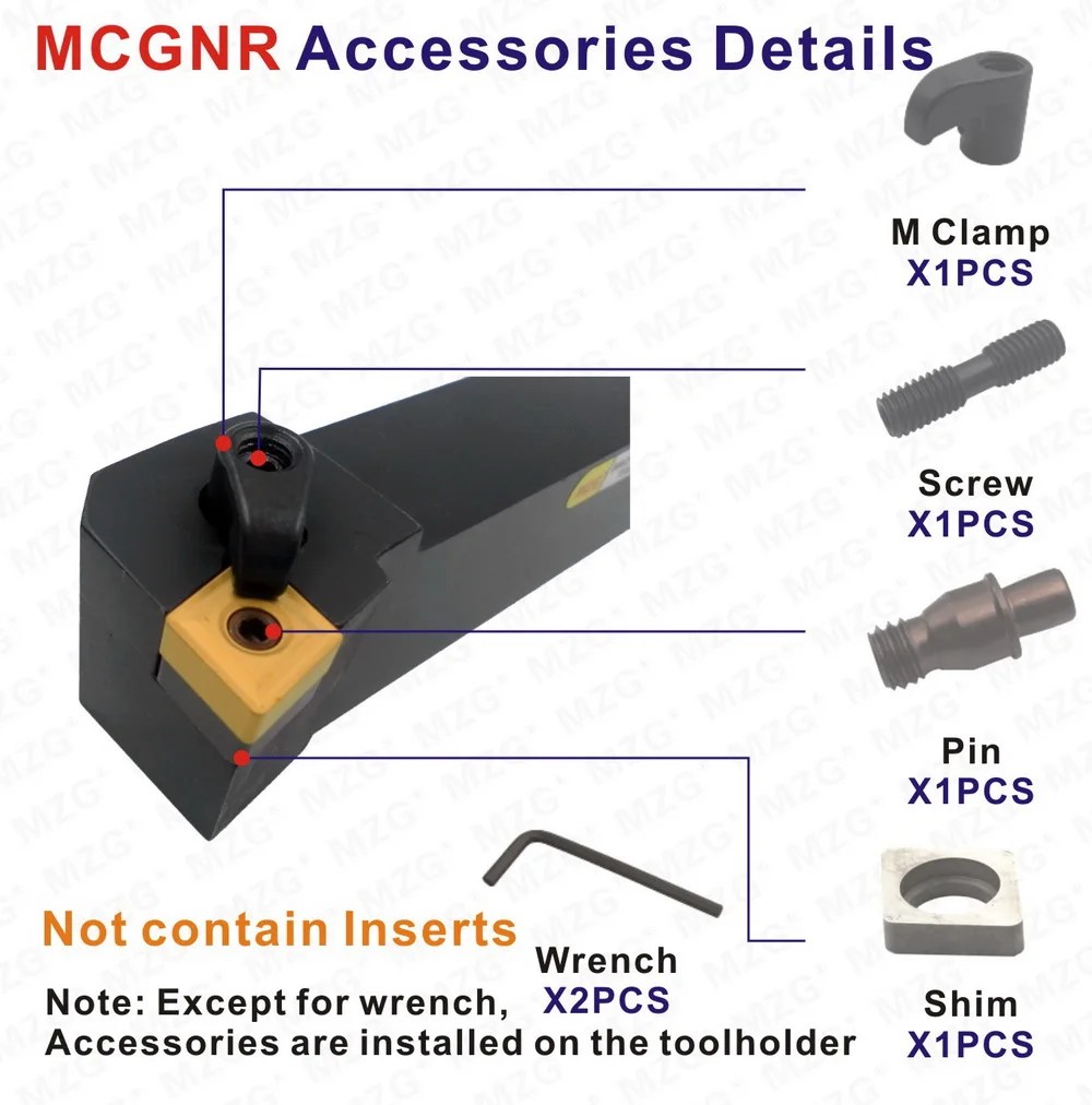 MZG MCGNR2525M12 20 мм 25 мм 32 мм токарный станок с ЧПУ обрабатывающий резак бар внешние Токарные Инструменты держатель расточные металлические режущие инструменты Держатели