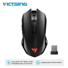 VicTsing Wireless Mouse 800/1200/1600/2000/2400 DPI Adjustable 7 Button Comfortable Grip Ergonomic Gaming Mouse Silent Click