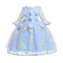 Летние платья для девочек; платье принцессы с цветочным узором для девочек на свадьбу; торжественные платья; детское платье для дня рождения; костюм принцессы для девочек
