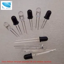 20 Pair/lot 5mm 940nm Infrared IR LED Emitter and Receiver Assorted Led Light Diodes 20 Pair/lot 5mm 940nm Infrared IR LED Emitter and Receiver Assorted Led Light Diodes