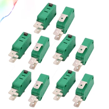 

10 Pcs Microswitch Limit Switch Button Momentary Snap Action AC 125V/250V 16A