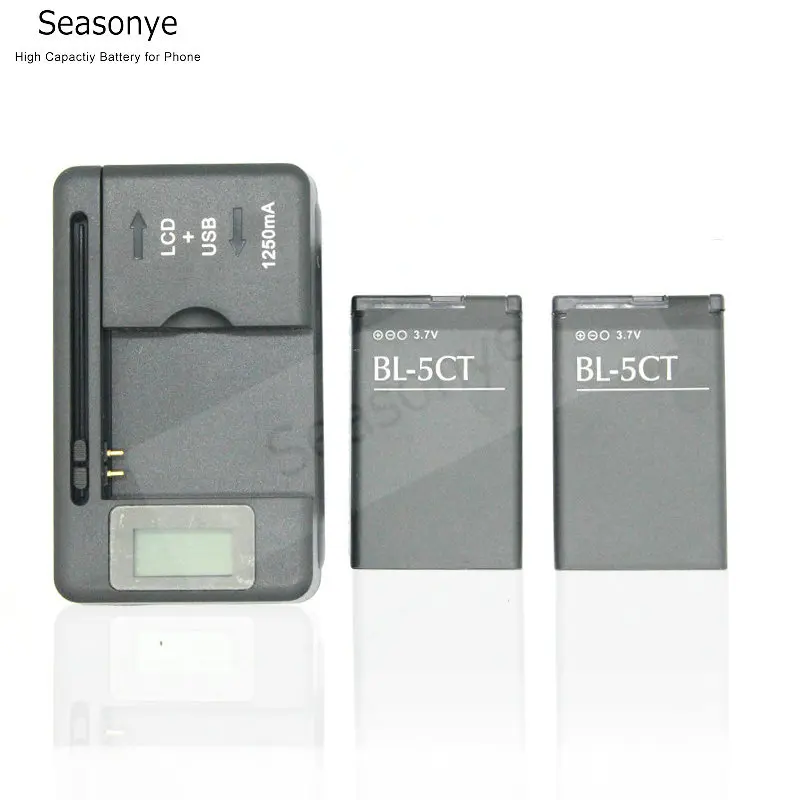 Seasonye 2x1050 мА/ч BL-5CT / BL 5CT BL5CT Замена Батарея + ЖК-дисплей Зарядное устройство для Nokia