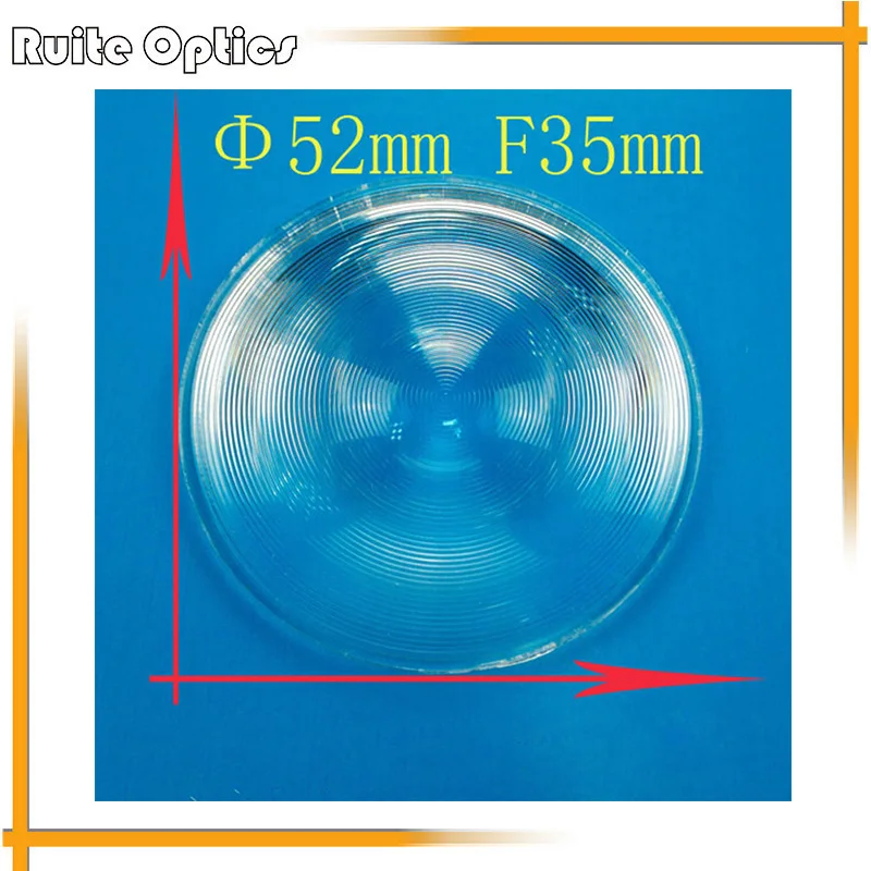 5pcs 52mm Diameter Round Optical PMMA Plastic Fresnel Condensing Lens