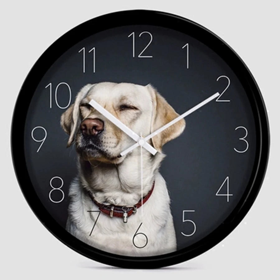 

Dog Digital Art Wall Clock Creative Mute Cute Living Room Kids Room Clock Home Jam Dinding Unik Wall Clock Modern Design 40C085