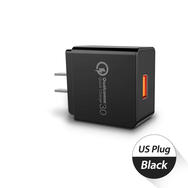 DCAE Быстрая зарядка 3,0 USB быстрое зарядное устройство EU/US QC3.0 USB настенное зарядное устройство адаптер зарядное устройство для телефона s для iphone X 8 Xiaomi samsung huawei - Тип штекера: Black US Plug