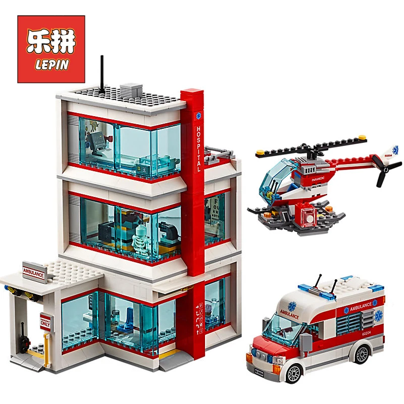 

New Lepin 02113 City Hospital Set Compatible with Legoingly 60204 Model Building Blocks Bricks children Toys Christmas gift