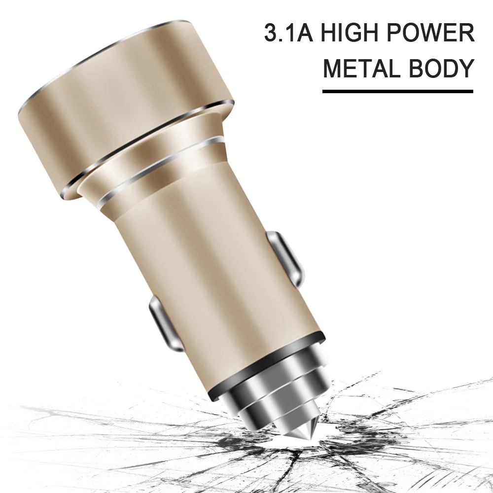 

Mini Dual USB Car Charger LED Display 3.4A Fast Charging Mobile Phone Tablet Plug for iphone 7 8 Xiaomi 8 Samsung Alloy Adapter
