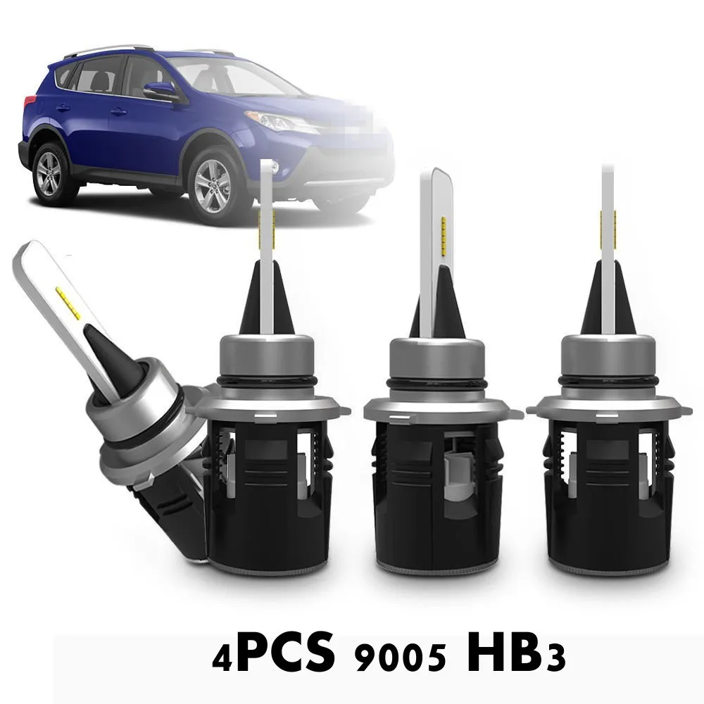 

Fuleem 4PCS Car Combo 9005 HB3 CSP Y19 LED Headlight Kits Hi/Lo Beam 7200LM 6000K For Toyota Rav4 2013-2015