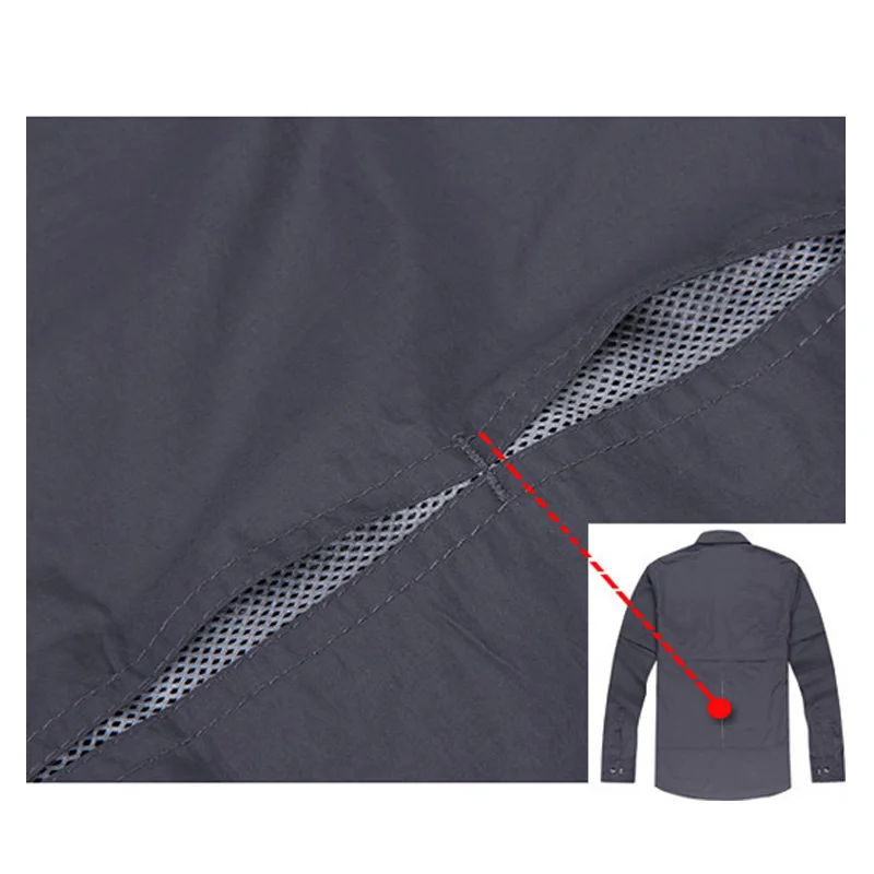 Mens Long Sleeve Fishing Shirts UPF 50+ UV Protection Breathable Quick Dry for Outdoor