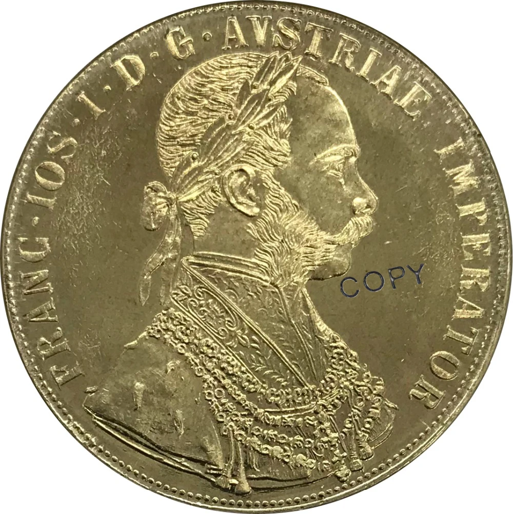 1874 Австрия Габсбург 4 Ducats Франц Джозеф I Золотая монета латунная Коллекционная