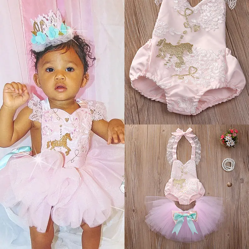 

Newborn Infant Baby Girls Clothes Set Sleeveless Tops Bodysuits Tutu Skirt Outfits Set Clothing Baby Girl