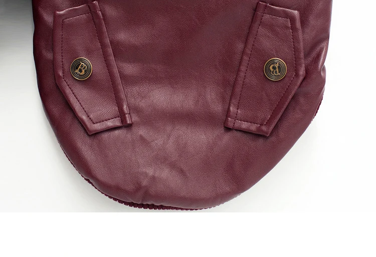 Cute Fur collar Dog Leather Jacket | DogsMall-International