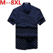 Плюс 10XL 8XL 6XL 5XL 4X Для мужчин повседневная рубашка короткий рукав Лето Высокое качество мода печатных Рубашки для мальчиков Мужской платье брендовая одежда