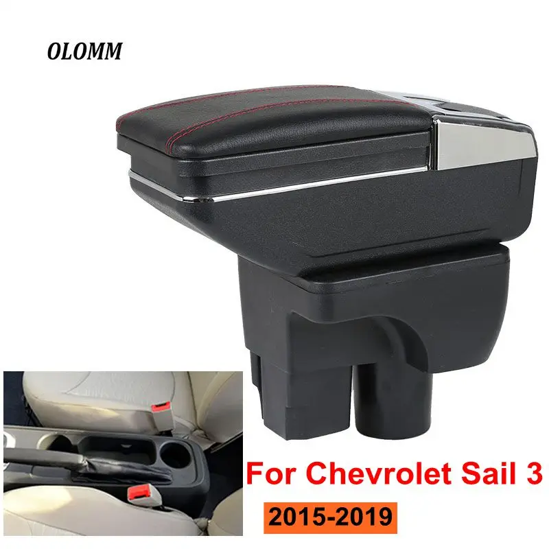 Подлокотник коробка для Chevrolet Sail 3 Зарядка через usb повысить двойной слой центральный магазин содержание Подстаканник Пепельница аксессуары