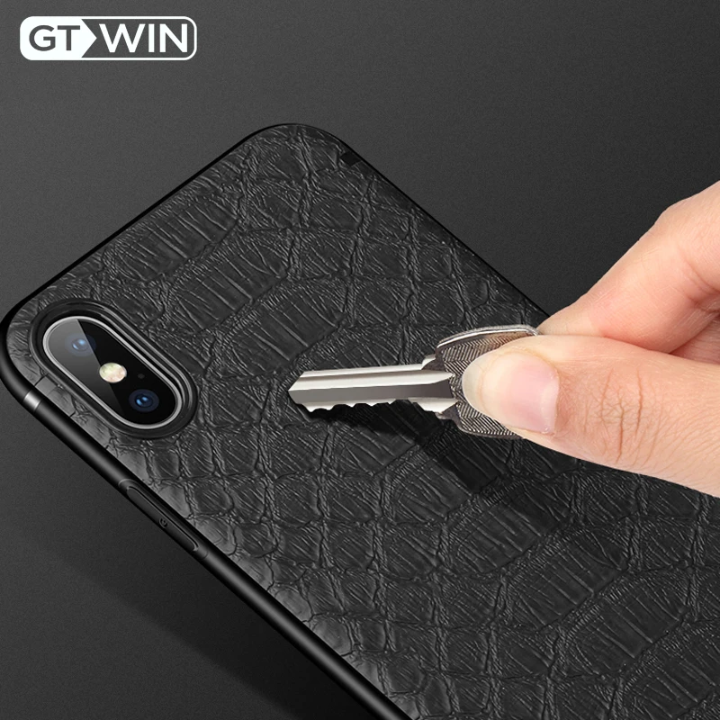 

GTWIN Crocodile Texture leather Case With Magnetic for iphone X XS XR XS Max Funda Capa for iphone 6 7 8 Plus Protect Cover