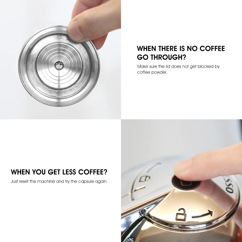 Refillable Coffee Capsule Pod Stainless Steel Coffee Filters For Nespresso Vertuoline GCA1& Delonghi ENV135 Machine