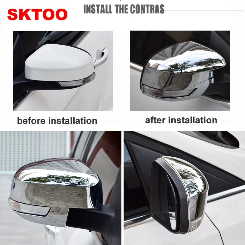 SKTOO подходит для 2012- ford Focus дверь боковое крыло зеркало хромированная крышка заднего вида крышка аксессуары 2 шт. в комплекте автомобиля стиль