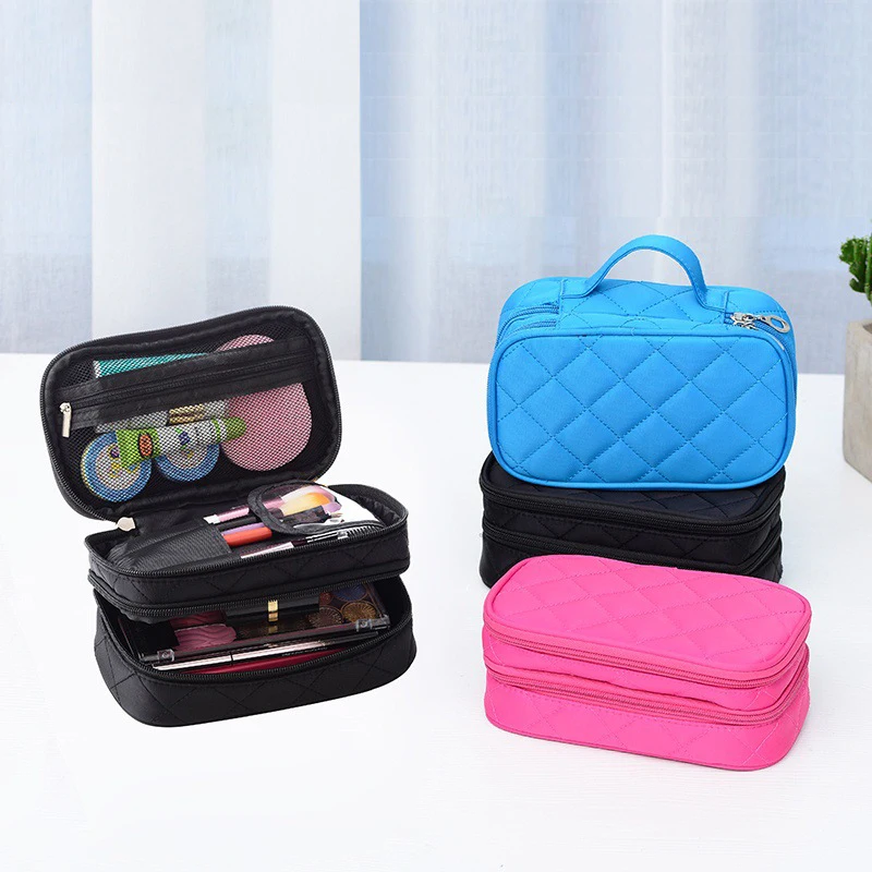 Двухслойная нейлоновая Женская водонепроницаемая косметичка многофункциональная моющаяся дорожная сумка для косметики для путешествий футляр аксессуары