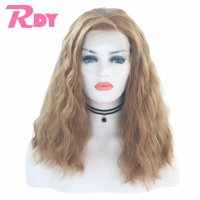 

RONGDUOYI Long Heat Resistant Hair Middle Part Synthetic Glueless Lace Wig Natural Wave Hairstyle Lace Front Wigs for Women