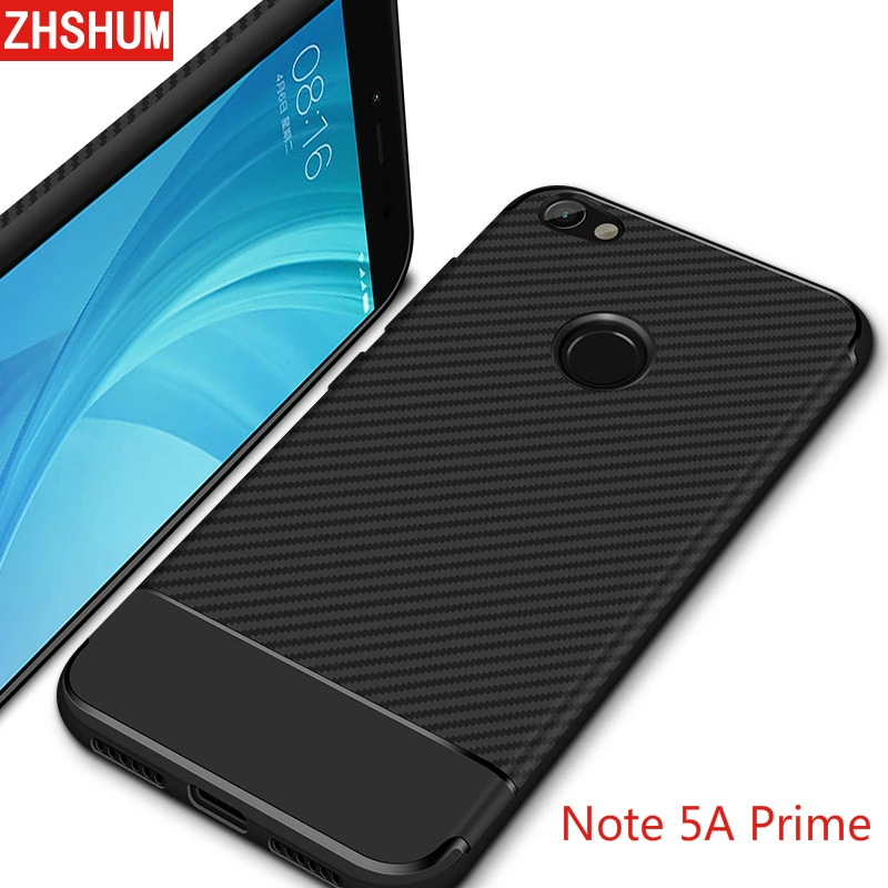 Чехол из углеродного волокна для Xiaomi Redmi Примечание 5A Prime мягкие силиконовые