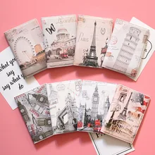Couples travel abroad, British antique buildings, girls' passport protection sets, waterproof passport packages, ticket holders.