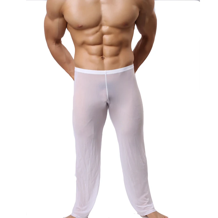 Free shipping Men's summer ultra thin transparent gauze pants trousers