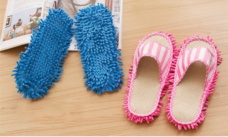 Multifunction Microfiber Dust Mop Slippers Novelty Bedroom Slippers Home Cleaning Shoes