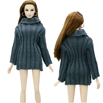 

NK Doll Coat Pure Manual Clothes Knitted Handmade Sweater Tops Dress For Barbie Doll Accessories Girls' Gifts Doll Toys 03C D