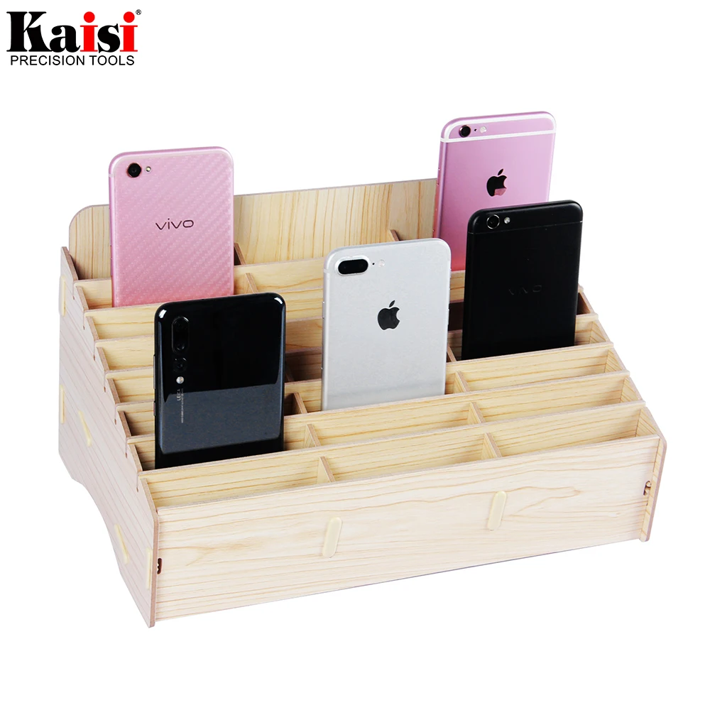 

kaisi Mobile Phone Repair Tool Box Wooden Storage Box CellPhone Motherboard LCD Screen Storage Box Ferramentas Accessories