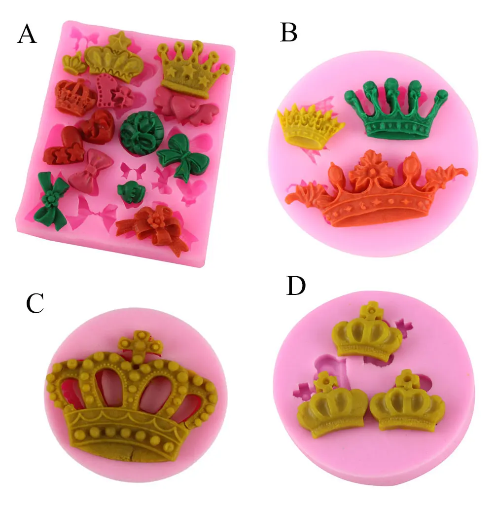 4 стиля маленькая корона дизайн 3D формы для приготовления выпечки инструменты DIY силиконовые формы для шоколада Инструменты для выпечки и кондитерских изделий