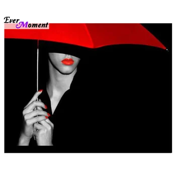 

DIY Diamond embroidery red parasol girl diamond Mosaics drawing with drill handmade cross stitch wedding decoration gifts ASF069