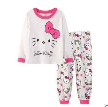 Новые брендовые Детские пижамы, комплекты одежды из хлопка, новые детские пижамы с рисунками для девочек, пижамы, домашняя одежда на осень и зиму