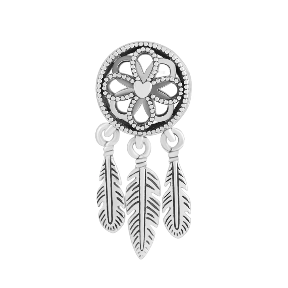 

Pandulaso Silver Spiritual Dreamcatcher Charm Fit Sterling Silver Snake Bracelet & Bangle Woman DIY Beads For Jewelry Making