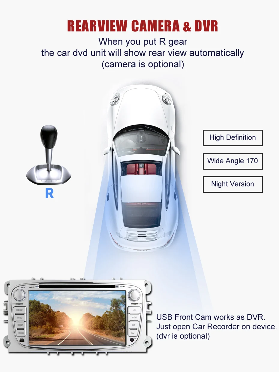 Best KANOR 1024*600 IPS Android 9.0 2din Car Radio For Focus 2 Mondeo S-Max 2009 2010 2011 Autoradio Multimedia Audio Car Stereo 5