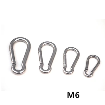 

10pcs M6 Mountaineering Buckle Spring Carabiner Snap Hook Keychain