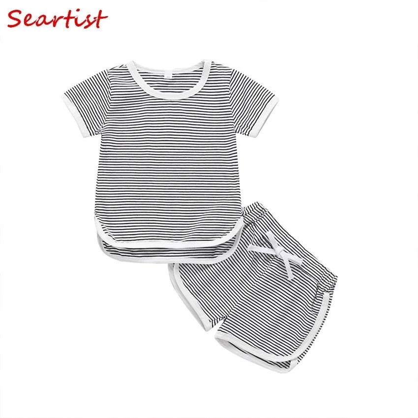 

Seartist Girl Boy Clothing Set Newborn Set Shorts+T Shirt Baby Bebes Striped Baby Girl Clothes Baby Boy Clothes 2019 New 25