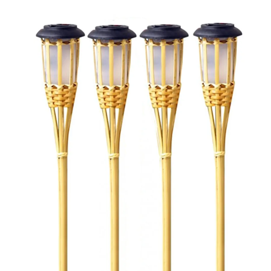 Thrisdar 8pcs Handcraft Bamboo Solar Garden Torch Light Outdoor Thrisdar 8pcs Handcraft Bamboo Solar