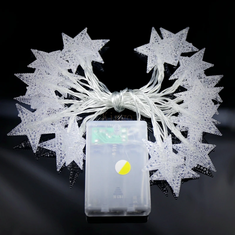 4 м 40 светодиодный вечерние Сказочный светильник с питанием от батареи светодиодный светильник с пентаграммой для семейной свадьбы, Нового года, рождественской вечеринки