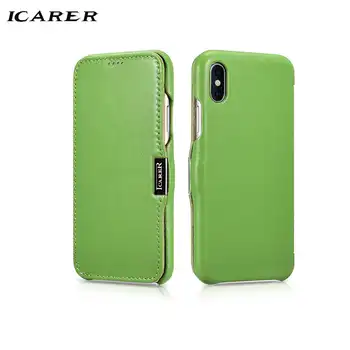 

iCarer Hot Sale For iPhone X Case Luxury Brand Hard Magnetic Leather Case Armor Flip Shockproof Back Phone Case Cover Shell Capa