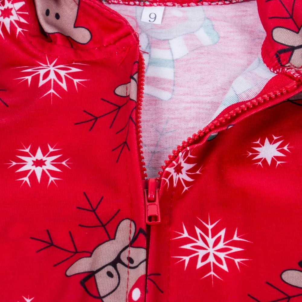 Семейные рождественские пижамы; одинаковые комбинезоны для взрослых, мужчин, женщин, детей и малышей; рождественские пижамы с капюшоном и принтом оленя; одежда для сна; S-XL От 3 месяцев до 5 лет