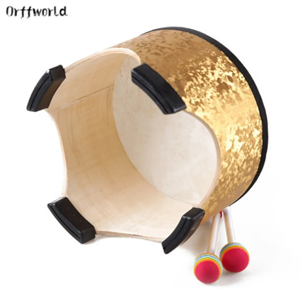 

Orff world 40CM Golden Drum Wood Kids Early Educational Musical Instrument Percussion Instrument For Children Performance
