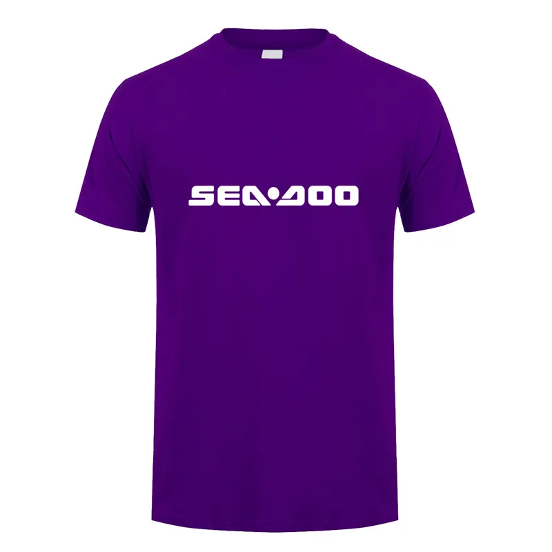 Футболки Sea-Doo летняя хлопковая футболка с короткими рукавами с морским Doo Seadoo Moto Мужская футболка футболки LH-079 - Цвет: Purple