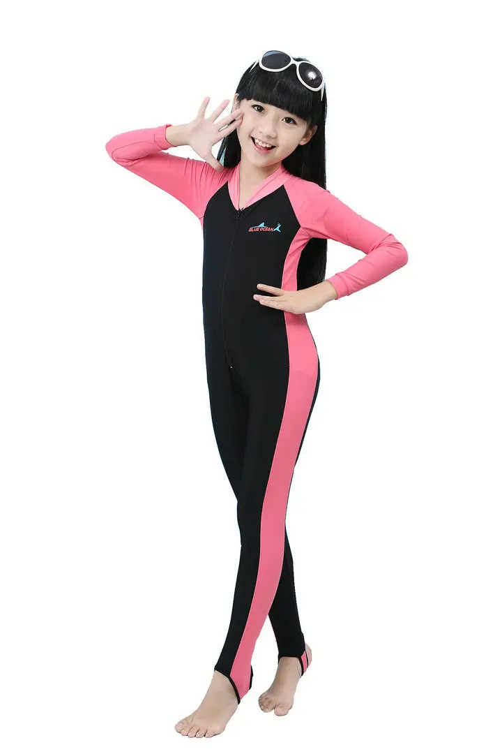 UPF50+ лайкра Длинные рукава водолазный костюм для мальчиков и девочек детей Плавание дрейфующих на лодках серфинг солнцезащитный крем Stinger костюмы - Цвет: Красный